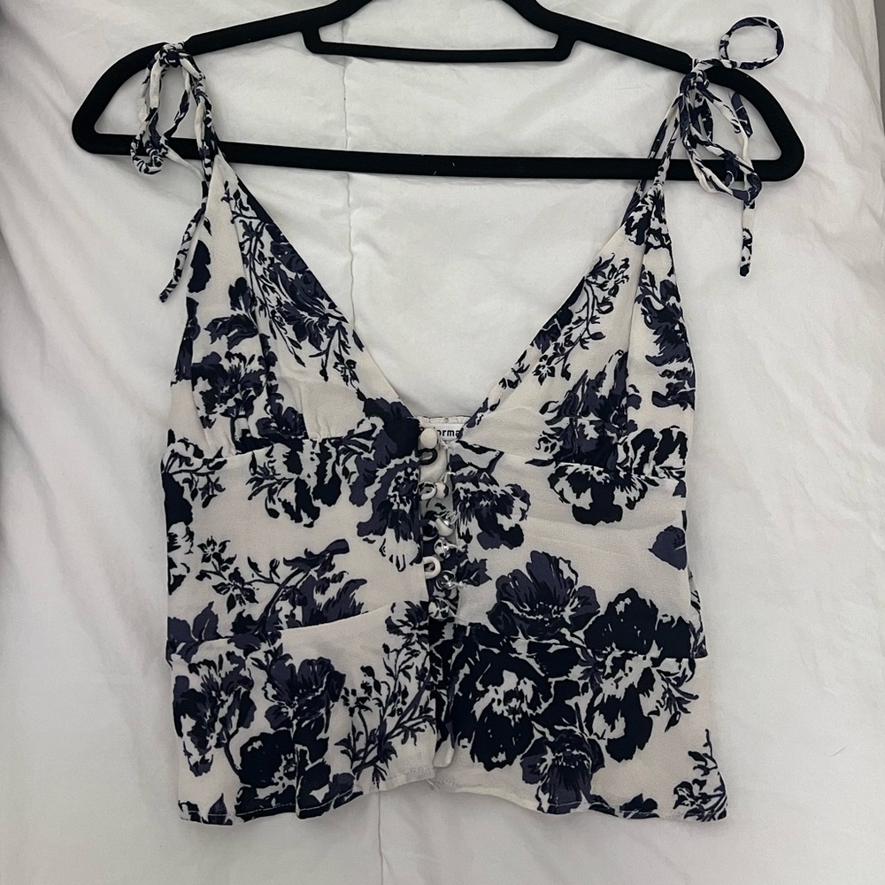 Reformation flower tie top